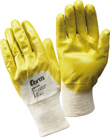 Gants Mechanic,nitrile, jaune,T8FORTIS
