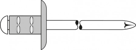 Rivet aveugle multiserrage alu/acier tête bombée 4,8x15mm 