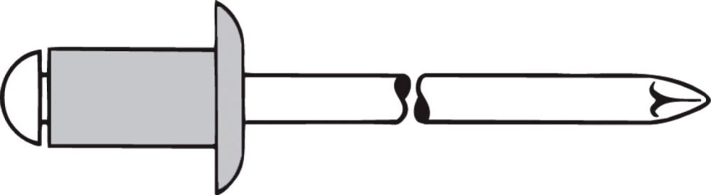 Rivet aveugle alu/acier tête goutte de suif 3x14mm 