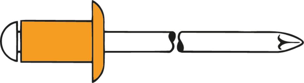 Rivet aveugle cuivre/bronze tête goutte de suif 3x8mm 