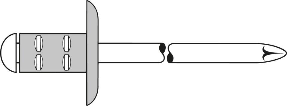 Rivet aveugle multiserrage alu/acier tête bombée 4,8x15mm 