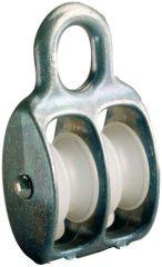 Roulette fixe doublepour câbleØ b. 8,0mm galZn