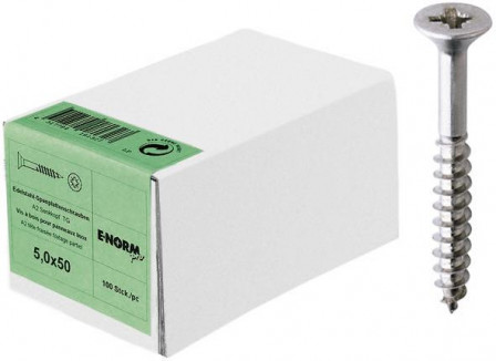 Vis pour panneau agglomere tete fraisee A2 VG PZD 5,0x 80/50 KP 