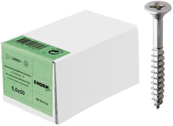 Vis pour panneau agglomere tete fraisee A2 VG PZD 5,0x 80/50 KP 