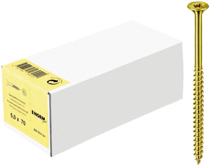 Vis pour panneau aggloméré tête fraisée zn jaune TG PZD 6,0x 80/48 HP 