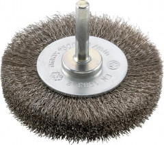 Brosse circulaire inox. 6 mm 30mm ondulée 