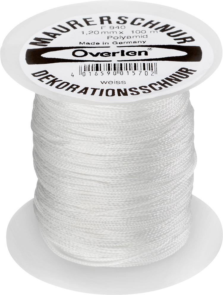 Cordeau polyamide 1,2mm 1 00m blanc 