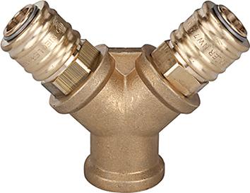 Distributeur laiton avec 2 coupleurs filetage mâle G 1/4