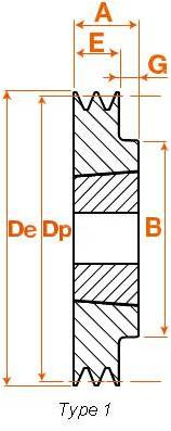 Poulie trapézoidale fonte 1 gorge Z/SPZ/XPZ diamètre 355  2012
